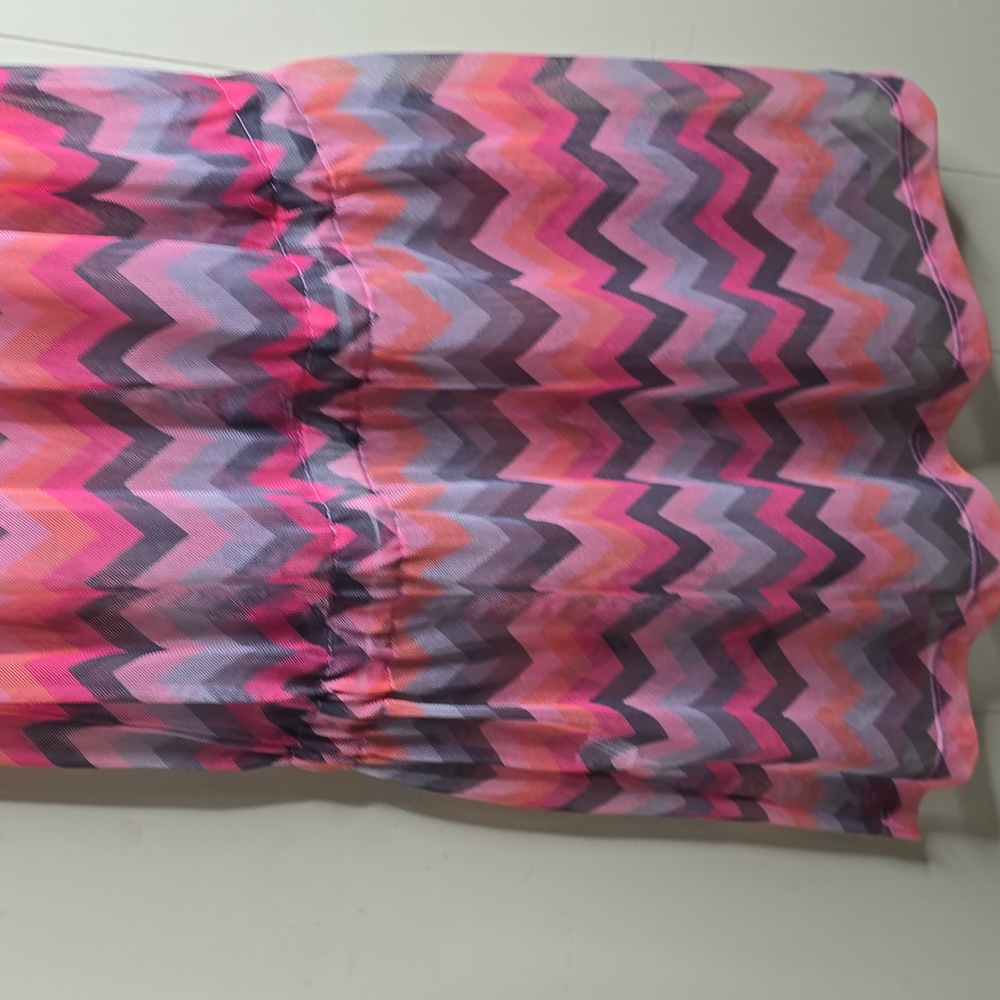 Pink and Gray Chevron Women's Dress La GuGu Medium - Picture 4 of 8
